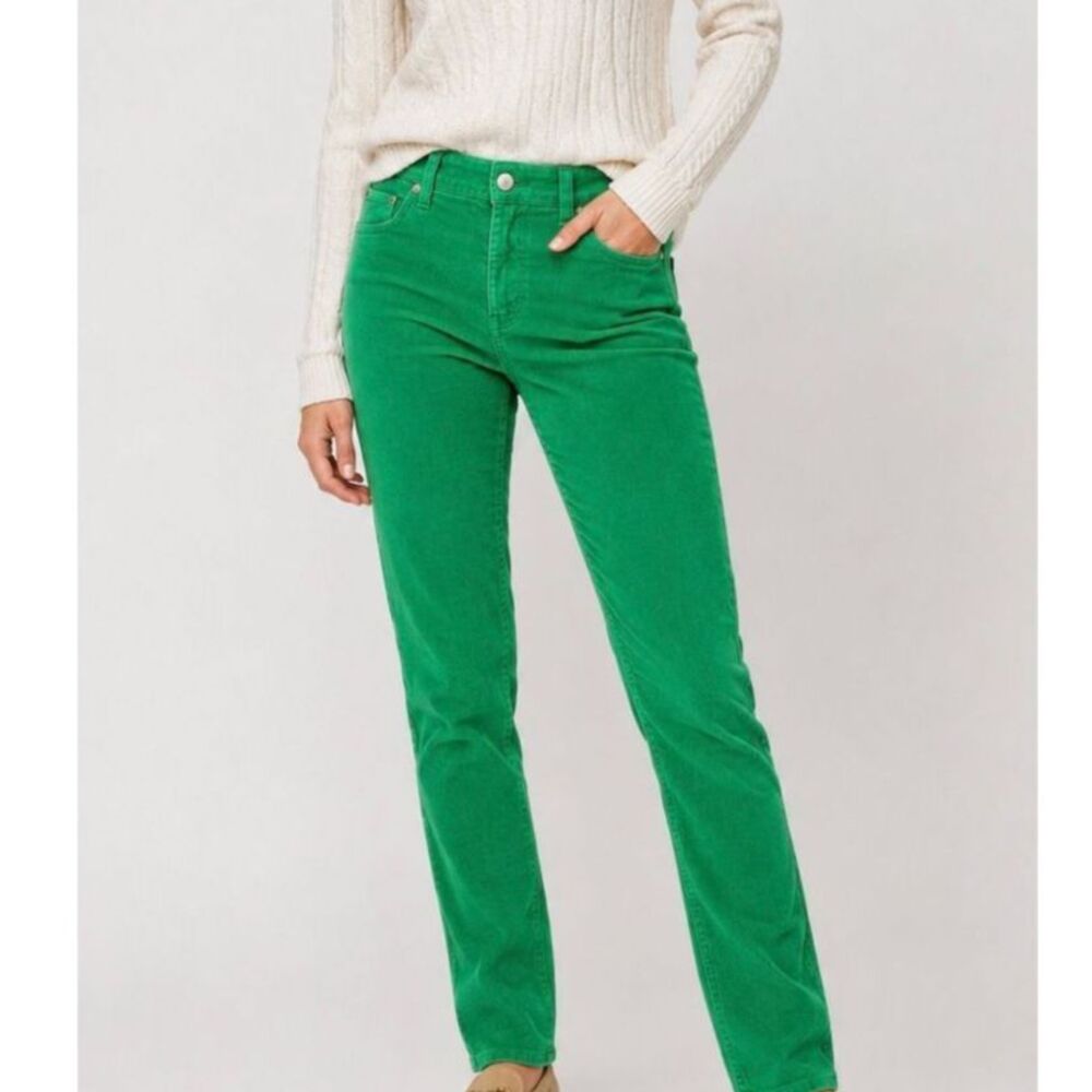 Vineyard Vines Kelly Green Corduroy Pants Womens 2 Stretch Straight Leg Preppy